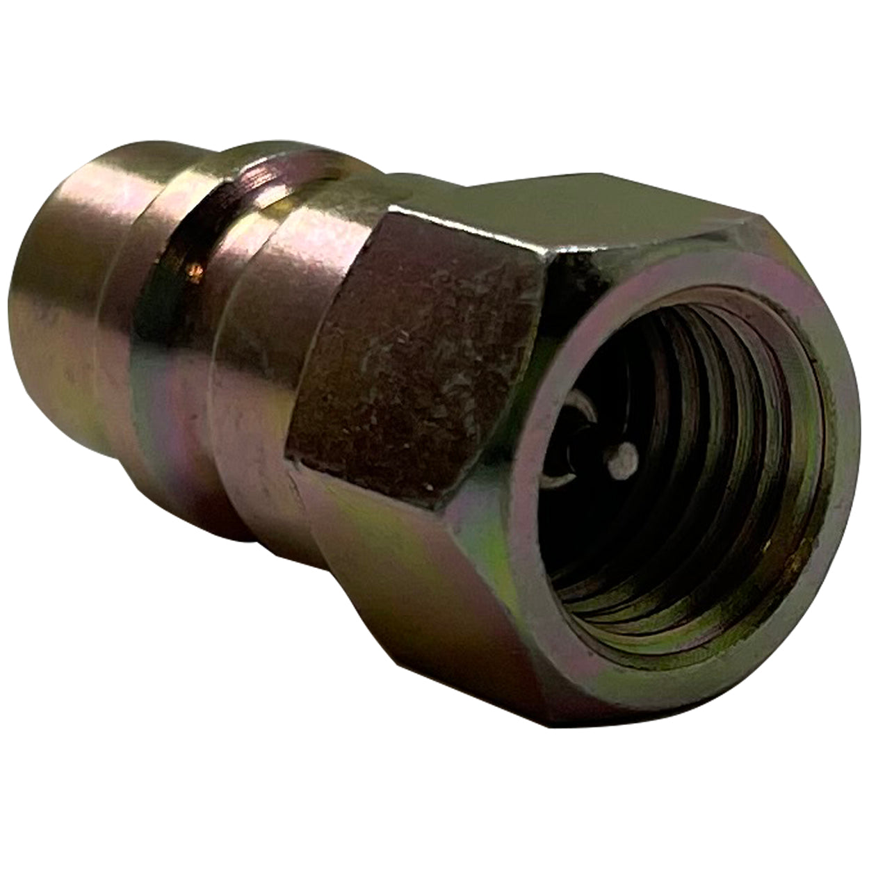 R-134a Steel With Valve Straight Low Side Retrofit Adapter (1/4" Flare 7/16" SAE) - 5 Pack