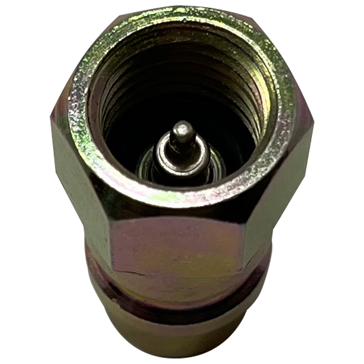 R-134a Steel With Valve Straight Low Side Retrofit Adapter (1/4" Flare 7/16" SAE) - 5 Pack