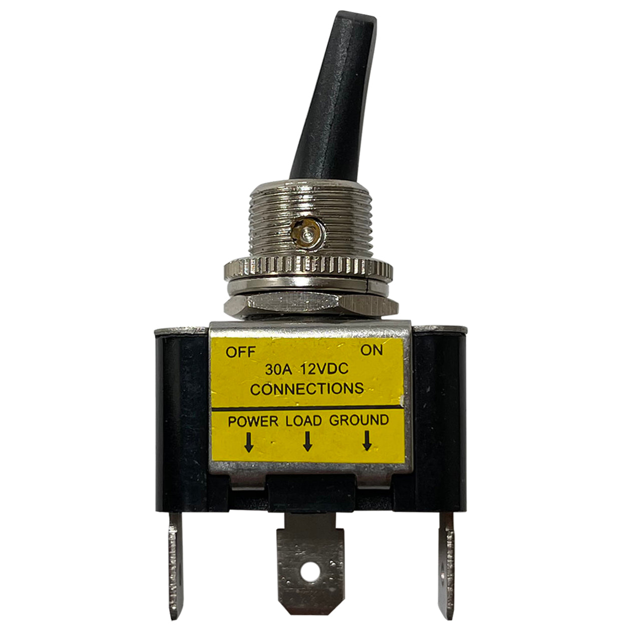 Amber Heavy Duty LED Illuminated ON / OFF Metal Toggle Switch SPST - 30 Amps @ 12 Volts
