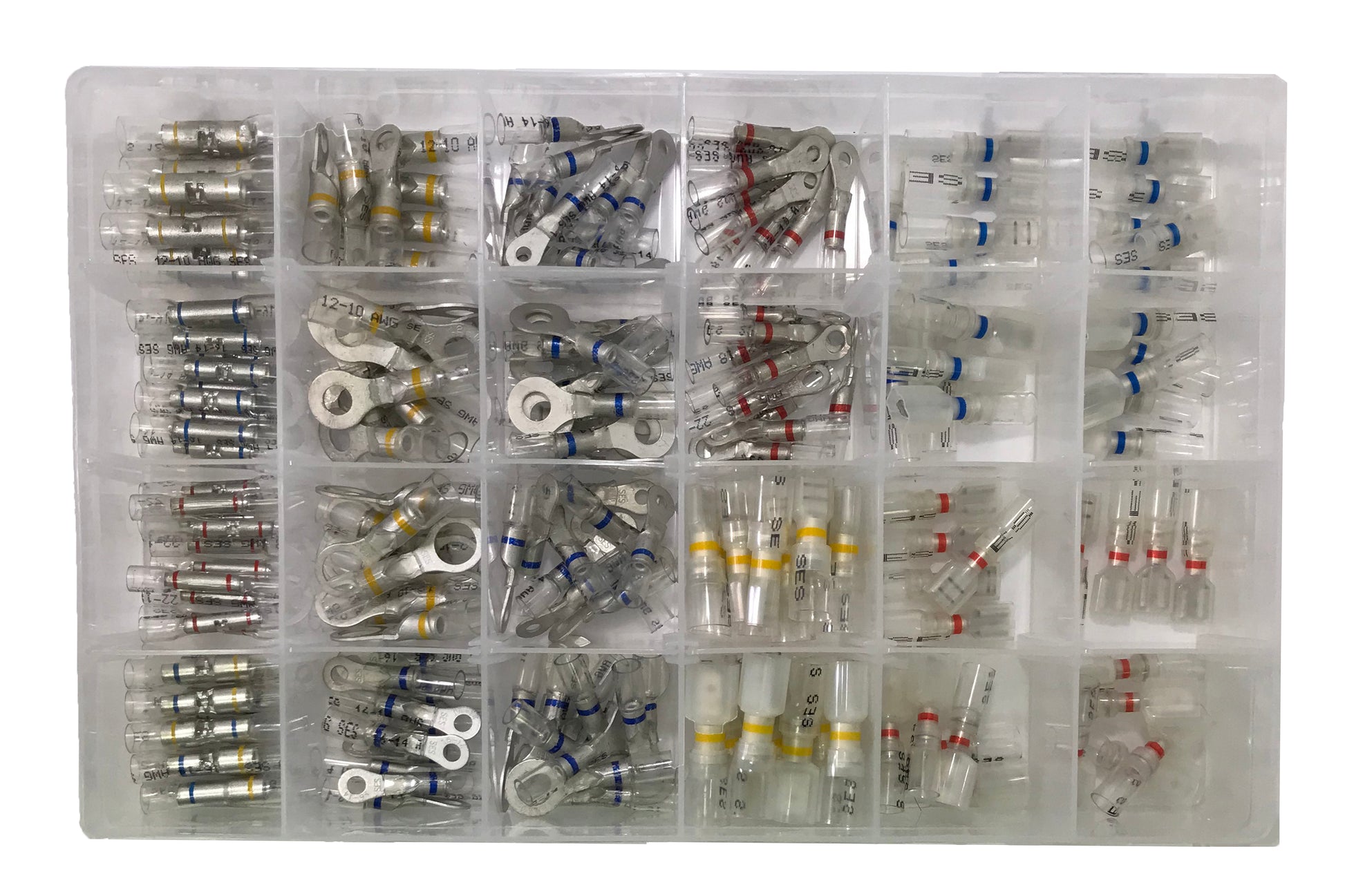 210 Piece Optiseal Clear Heat Shrink & Crimp Wire Terminal Connector Assortment Kit