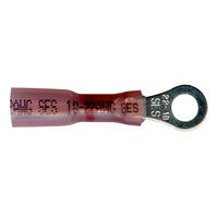 Heat Shrink & Crimp Red Long Neck Ring Terminal 22-18 Gauge #10 Stud - 100 Pack