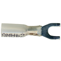 Heat Shrink & Crimp White Spade Terminal 26-24 Gauge #6 Stud - 10 Pack