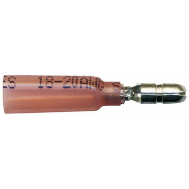 Heat Shrink & Crimp Red Male Bullet Connector 22-18 Gauge .157 Tab - 100 Pack
