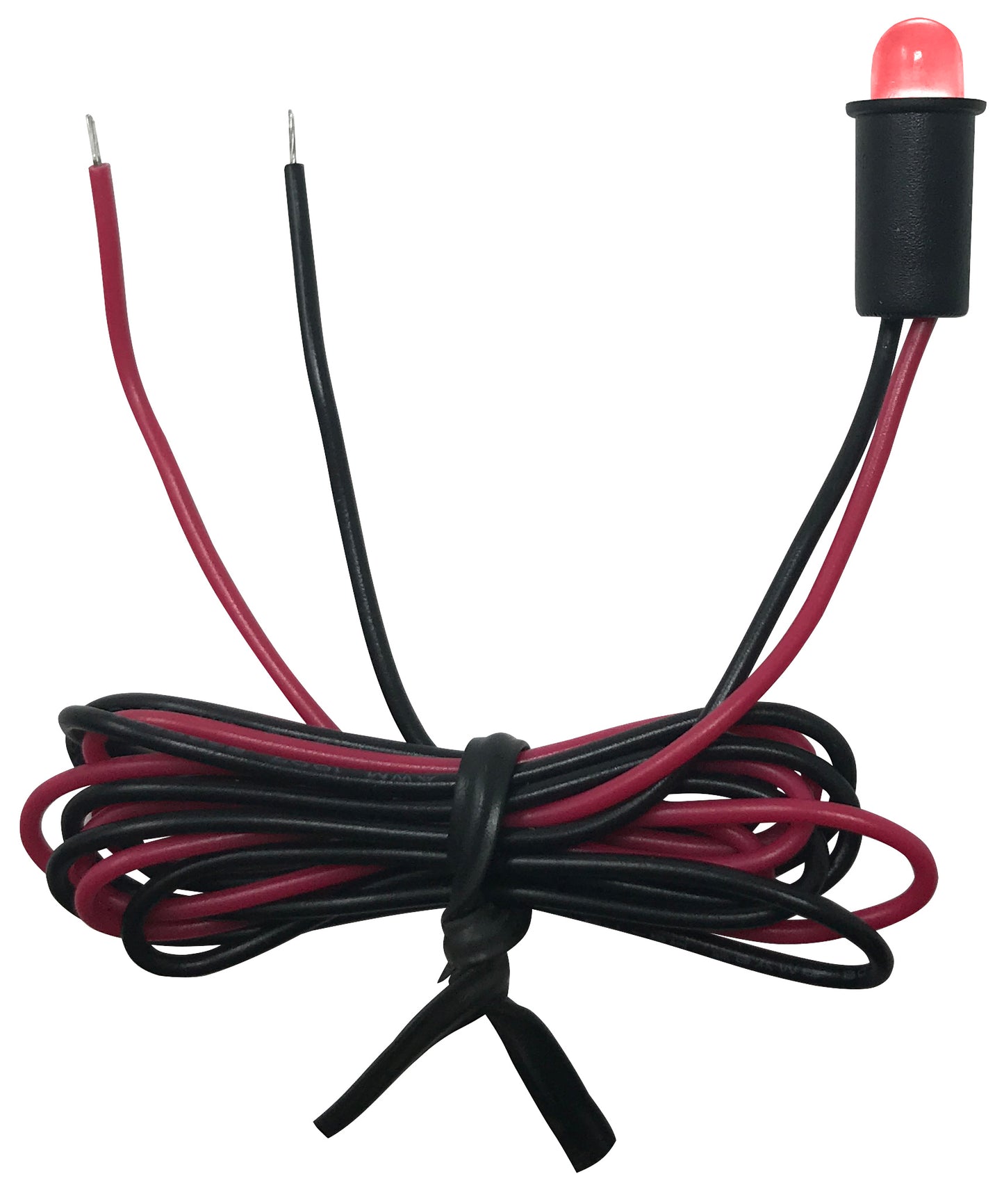 Red LED Indicator Light 12V Black Housing - Steady