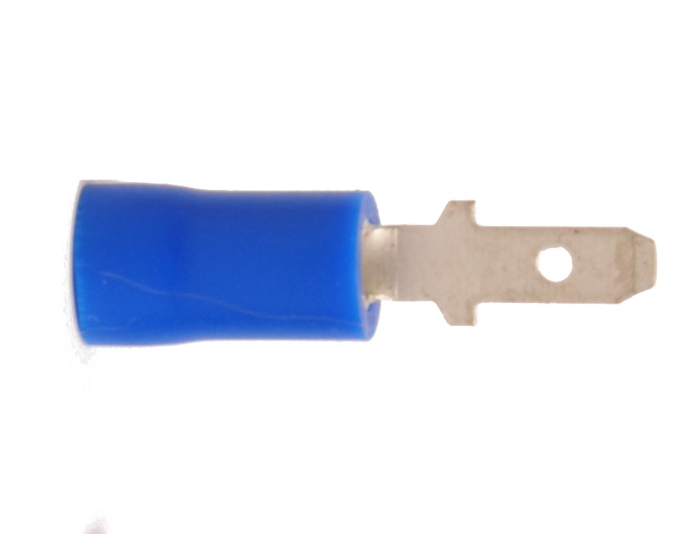 Vinyl Insulated Blue Male Quick Disconnect Connector 16-14 Gauge .110 Tab - 100 Pack