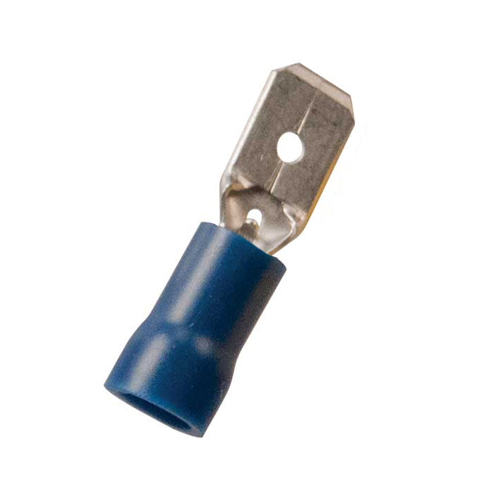 Vinyl Insulated Blue Male Quick Disconnect Connector 16-14 Gauge .110 Tab - 100 Pack