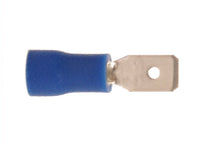 Vinyl Insulated Blue Male Quick Disconnect Connector 16-14 Gauge .187 Tab - 100 Pack