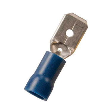 Vinyl Insulated Blue Male Quick Disconnect Connector 16-14 Gauge .250 Tab - 100 Pack