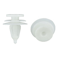 White Nylon Door Trim Panel Clip Retainer - 7 MM Hole 15 MM Stem 13 MM Head - 50 Pack