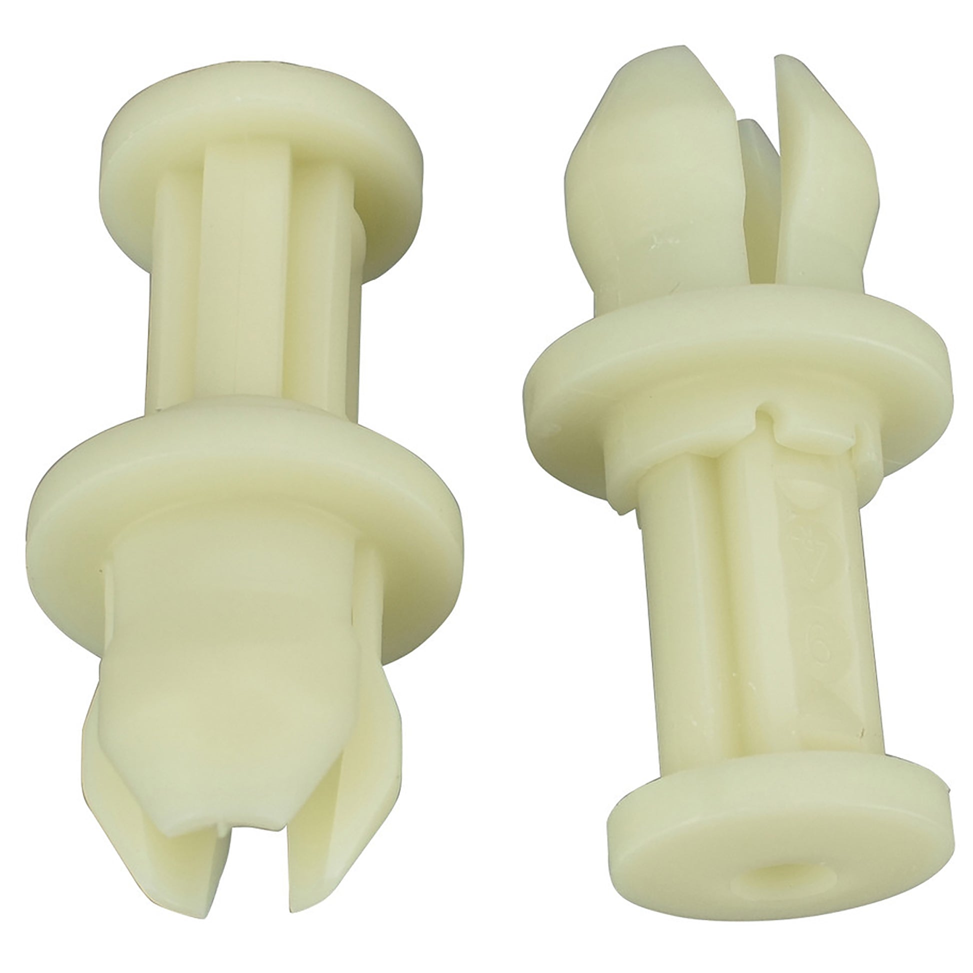 Natural Nylon Push Retainer Clips - 25/64" Hole - 12.5 MM Stem - 16 MM Flange - 25 Pack