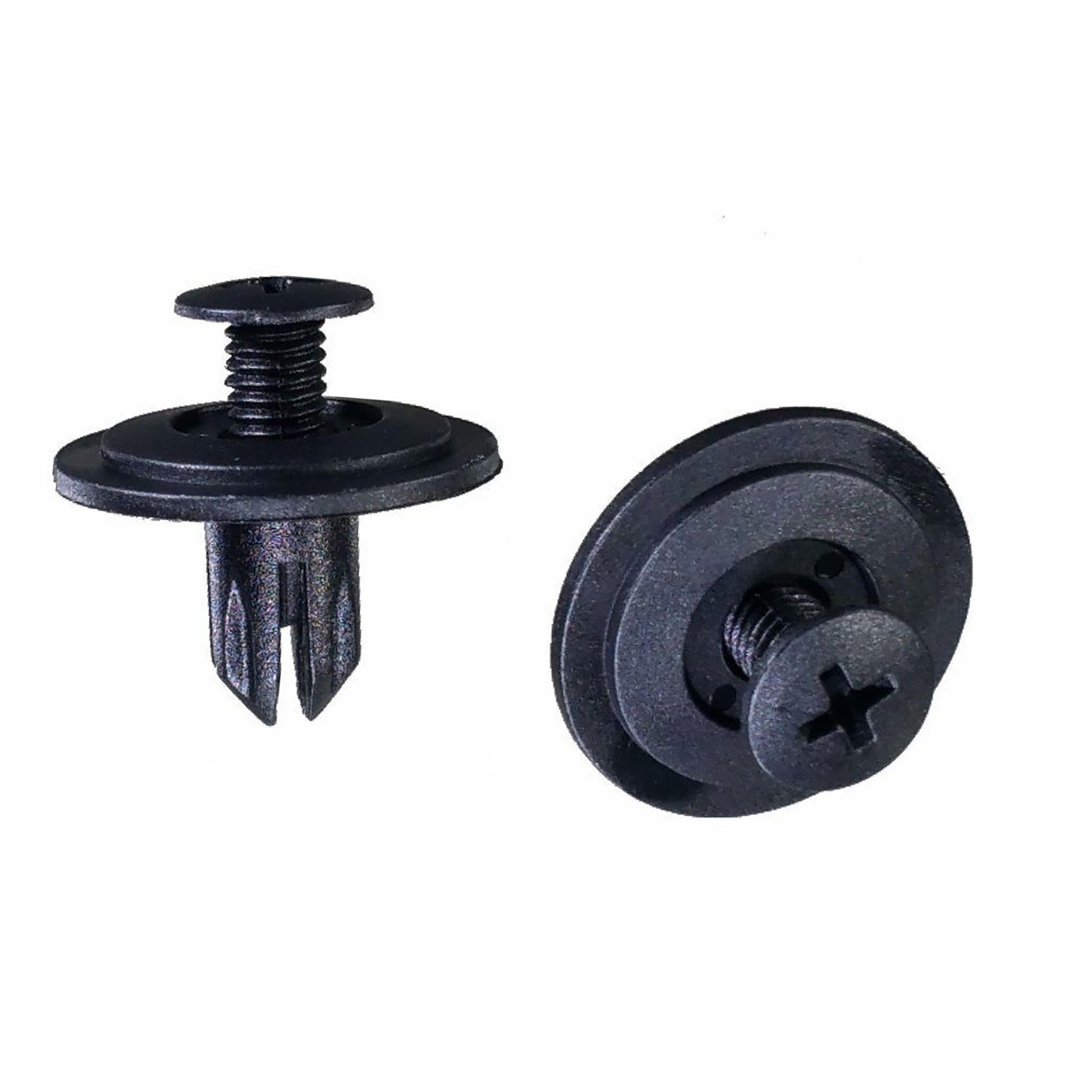 Black Nylon Vent Panel Phillips Screw Push Retainer Clip - 15/64" Hole 11 MM Stem - 25 Pack