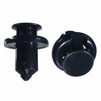 Black Nylon Front Bumper Push Retainer Clips 25/64" Hole 16 MM Stem 20 MM Flange - 15 Pack