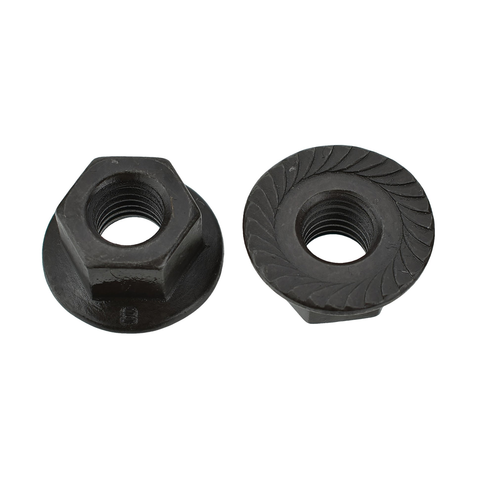 Black Metric Hex Flange Nuts - 8 - 1.25 MM Screw Size - 13 MM Hex - 19 MM O. D. - 100 Pack