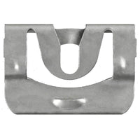 Silver Finish Windshield & Rear Window Reveal Moulding Retainer Clips 16 MM Width - 50 Pack