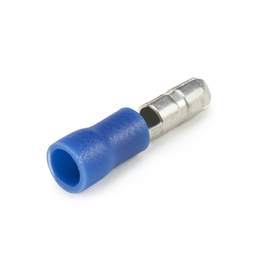 Vinyl Insulated Blue Male Bullet Connector 16-14 Gauge .156 Tab - 100 Pack