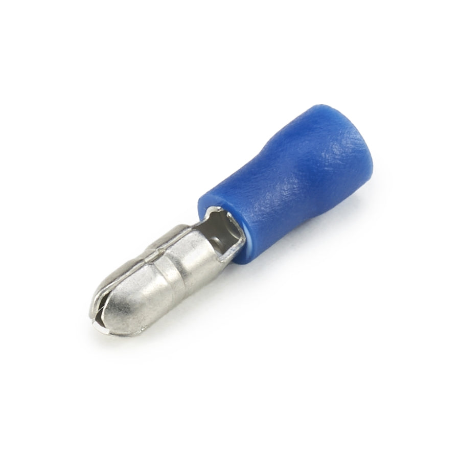 Vinyl Insulated Blue Male Bullet Connector 16-14 Gauge .156 Tab - 100 Pack