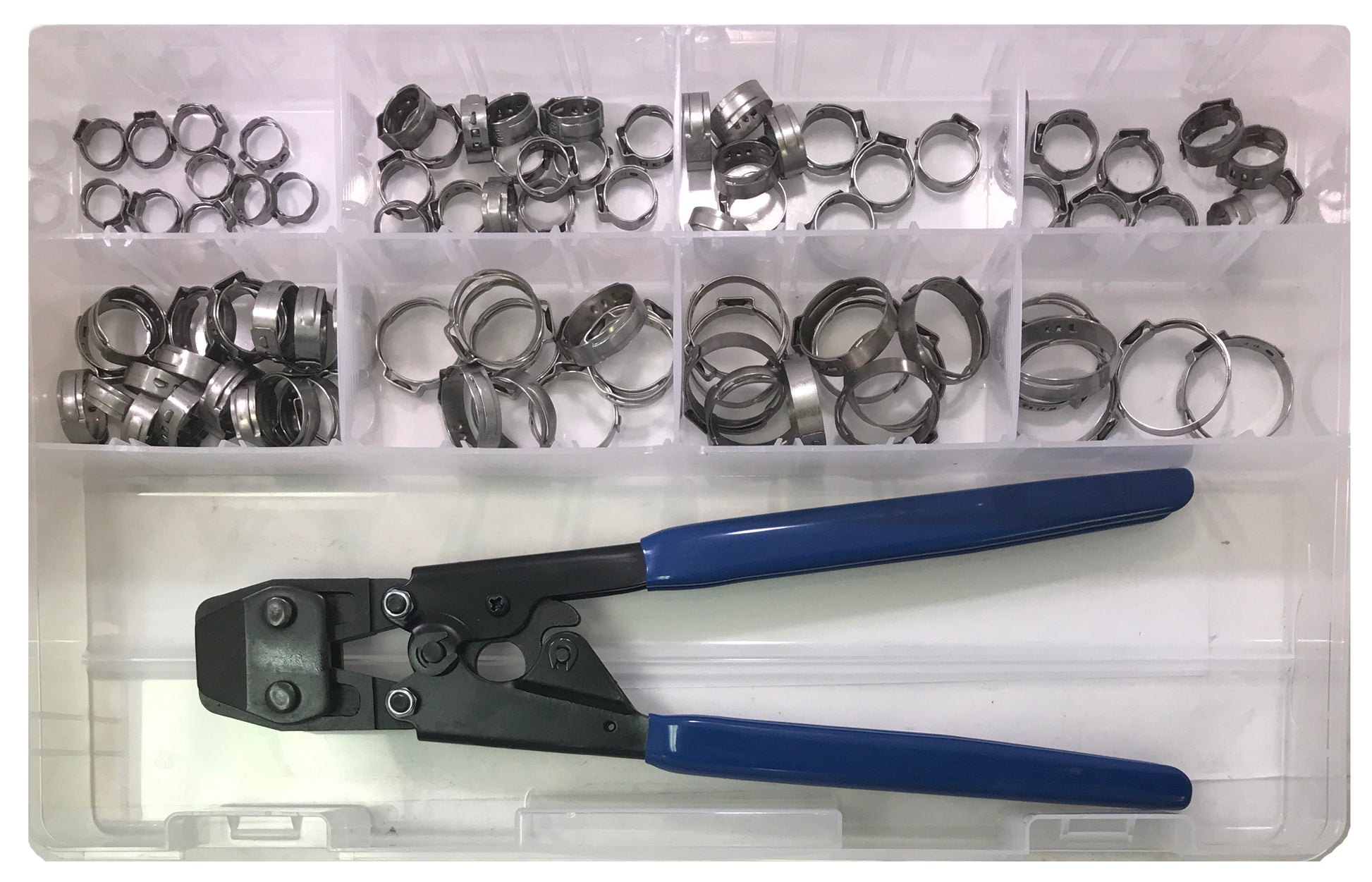 91 Piece Pinch Type Hose Clamp And Crimper Assortment