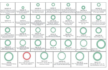 350 Piece Deluxe HNBR Green Rubber O-Ring Assortment Kit