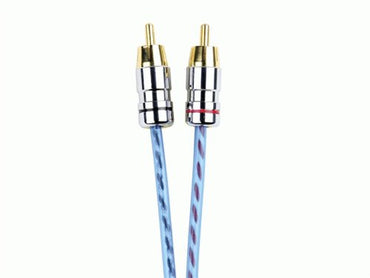 1.5' Ft Blue PRO RCA Cable 2-channel Audio Cable Twisted Pair w/ Foil Shield