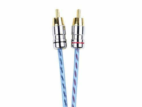 9 Inch Blue PRO RCA Cable Y Adapter TWISTED PAIR W/ FOIL SHIELD 1 Male to 2 Female