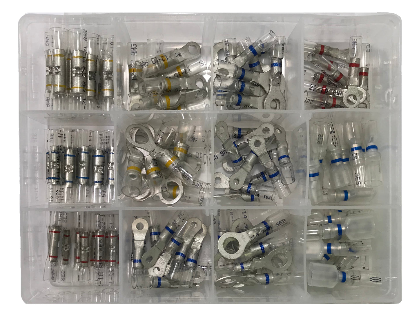 120 Piece Optiseal Clear Heat Shrink & Crimp Wire Terminal Connector Assortment Kit