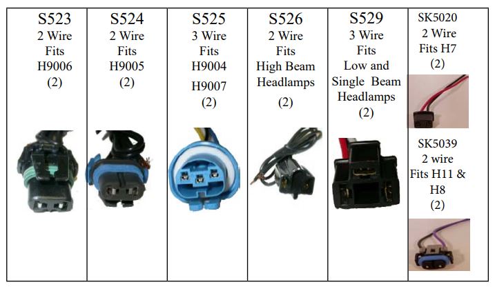 14 Piece Headlamp Socket Harness Pigtail Assortment Kit