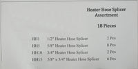 18 Piece Heater Hose Connector Splicer Assortment Kit