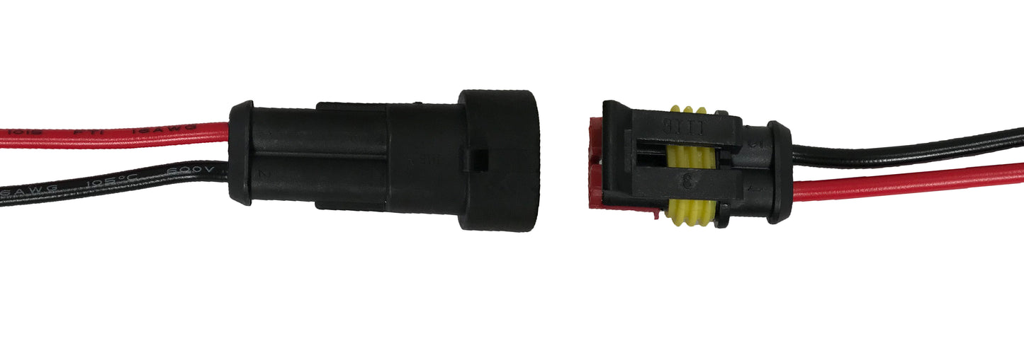 Waterproof 2 Pin 16 Gauge Plug In M/F Connector
