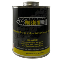 Western Weld Black Tire Repair Vulcanizing Cement Brush Top Can 1 QT - Made in the USA