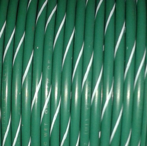 Primary Tracer Marine Tinned Copper 22 Gauge x 100 FT Spool - Green Wire & White Stripe - USA