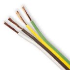 Quad 18/4 Trailer Wire - White Brown Yellow Green - 100 FT Cable