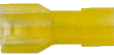 Nylon Fully Insulated Yellow Female Quick Disconnect Connector 12-10 Gauge .250 Tab - 100 Pack