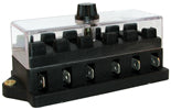 6 Way ATO / ATC Blade Fuse Block Panel w/ Cover