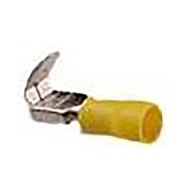 Vinyl Insulated Yellow Piggyback Terminal Quick Disconnect Connector 12-10 Gauge .250 Tab - 100 Pack