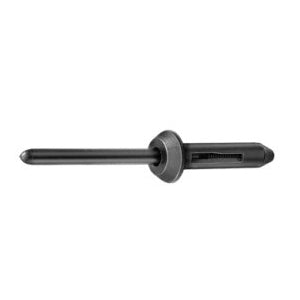 Black Nylon Blind Rivet 3/16" (5mm) Hole, 1/8" – 15/64" Panel Range, 15/32" Flange, 100 Pack