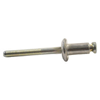 Short Aluminum Window Regulator Peel Rivet - Steel Mandrel 1/4 Inch Hole - Range 1/32 Inch-9/64 Inch