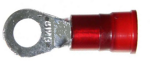 Vinyl Insulated Red Ring Terminal 8 Gauge 1/4 Stud - 100 Pack