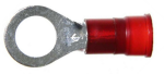 Vinyl Insulated Red Ring Terminal 8 Gauge 3/8 Stud - 100 Pack