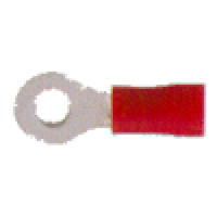 Vinyl Insulated Red Ring Terminal 22-18 Gauge #6 Stud - 100 Pack