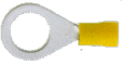 Vinyl Insulated Yellow Ring Terminal 12-10 Gauge 1/2 Stud - 100 Pack