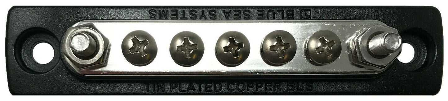 Blue Sea Systems 2304 Marine Mini Common Bus Bar 5 X #8-32 Screw 5 Gang 100 Amp