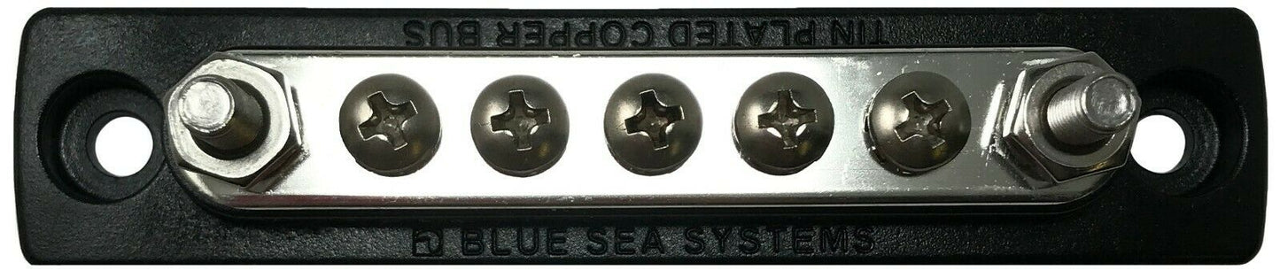 Blue Sea Systems 2304 Marine Mini Common Bus Bar 5 X #8-32 Screw 5 Gang 100 Amp