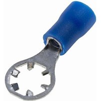 Vinyl Insulated Blue Star Locking Ring Terminal 16-14 Gauge #8 Stud - 100 Pack