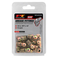 Short 45 Degree Grease Fitting - 1/8" NPT x -27 SAE - 10 Pack